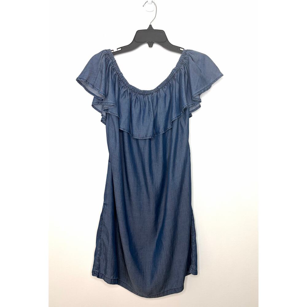 Tommy Bahama Chambray Off-the-Shoulder Cover-Up Dress Sz M Beach Resort Coastal